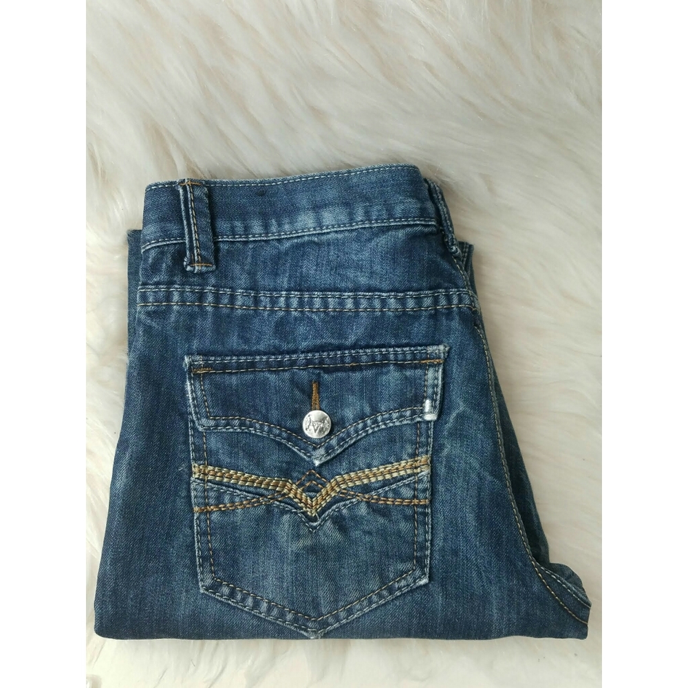 Maverick Boys Dark Wash Distressed Jeans Size 16